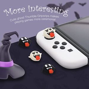 Switch Thumb Grips Ghost, Cute Luminous Ghost Thumb Grips for Nintendo Switch, Soft Silicone Joystick Cover Compatible with Nintendo Switch/Switch OLED/Switch lite - (Two Sets)