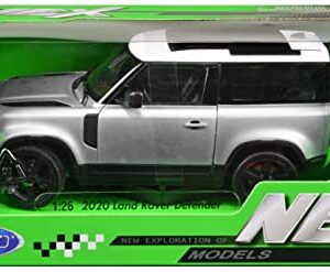 2020 Defender Silver Metallic with White Top NEX Models 1/26 Diecast Model Car by Welly 24110W-SIL