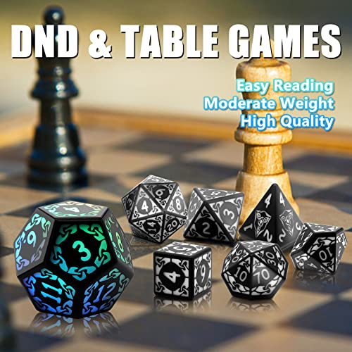 DND Dice Rechargeable with Charging Box, Light up Dice 7 PCS LED Electronic Dices, Dungeons and Dragons Dice Polyhedral Dice Sets for Tabletop Games ZHOORQI D&D Dice Role Playing Game (3 Color Light)