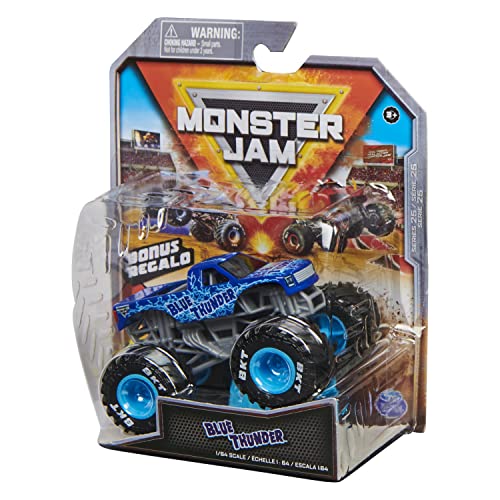 Monster Jam 2022 Spin Master 1:64 Diecast Truck with Bonus Accessory: Legacy Trucks Blue Thunder