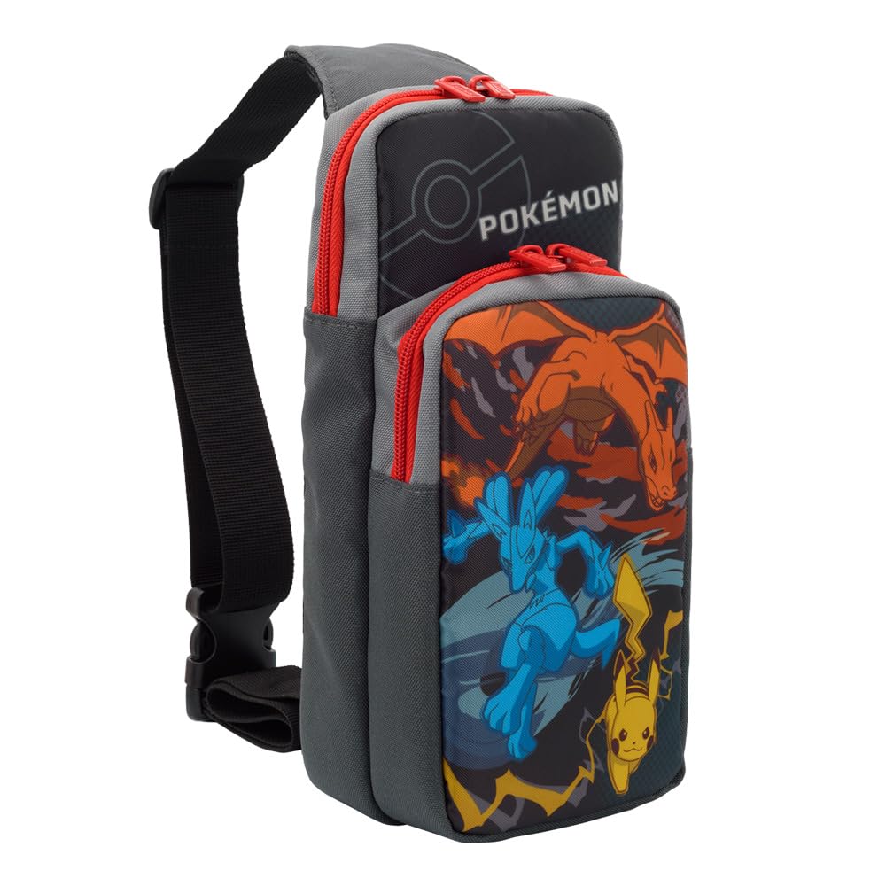 Nintendo Switch Adventure Pack (Pikachu, Charizard, and Lucario) Travel Bag - Officially Licensed by Nintendo & Pokémon