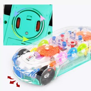 ABK Transparent Toy Car - with Visible Colored Moving Gear System, Light and Sound Transparent Electric Car Toy Light Music LED Light Effects (Sport Car)