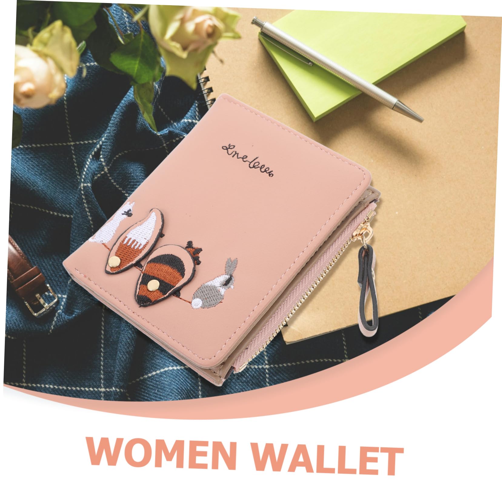 TENDYCOCO 1pc Critter Print Wallet Change Pouch Foldable Coin Purse Credit Holder Fashion Wallet Casual Women Wallet Coin Pocket Leather Women Wallet Pu Bag Short Coin Pouch