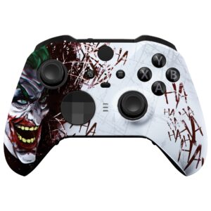 eXtremeRate Clown Hahaha Replacement Faceplate Cover for Xbox One Elite Controller Series 2 (Model 1797), Soft Touch Front Housing Shell Case & Accent Rings for Xbox Elite Series 2 Core Controller