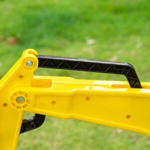 Aosom Kids Ride On Excavator, Pedal Digger, Construction Truck with Horn for Kids and Toddlers 3+, Yellow