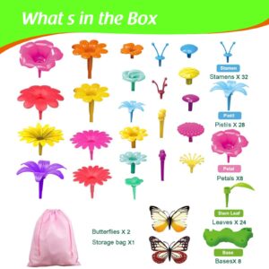 Toys for 3 4 5 6 Years Old Girls Boys Flower Garden Building Blocks STEM Creative Educational Toys Christmas Birthday Gifts for 3 4 5 6 Year Old Girls Kids Toddlers Preschool 3-6 yr Old Girl-102pcs