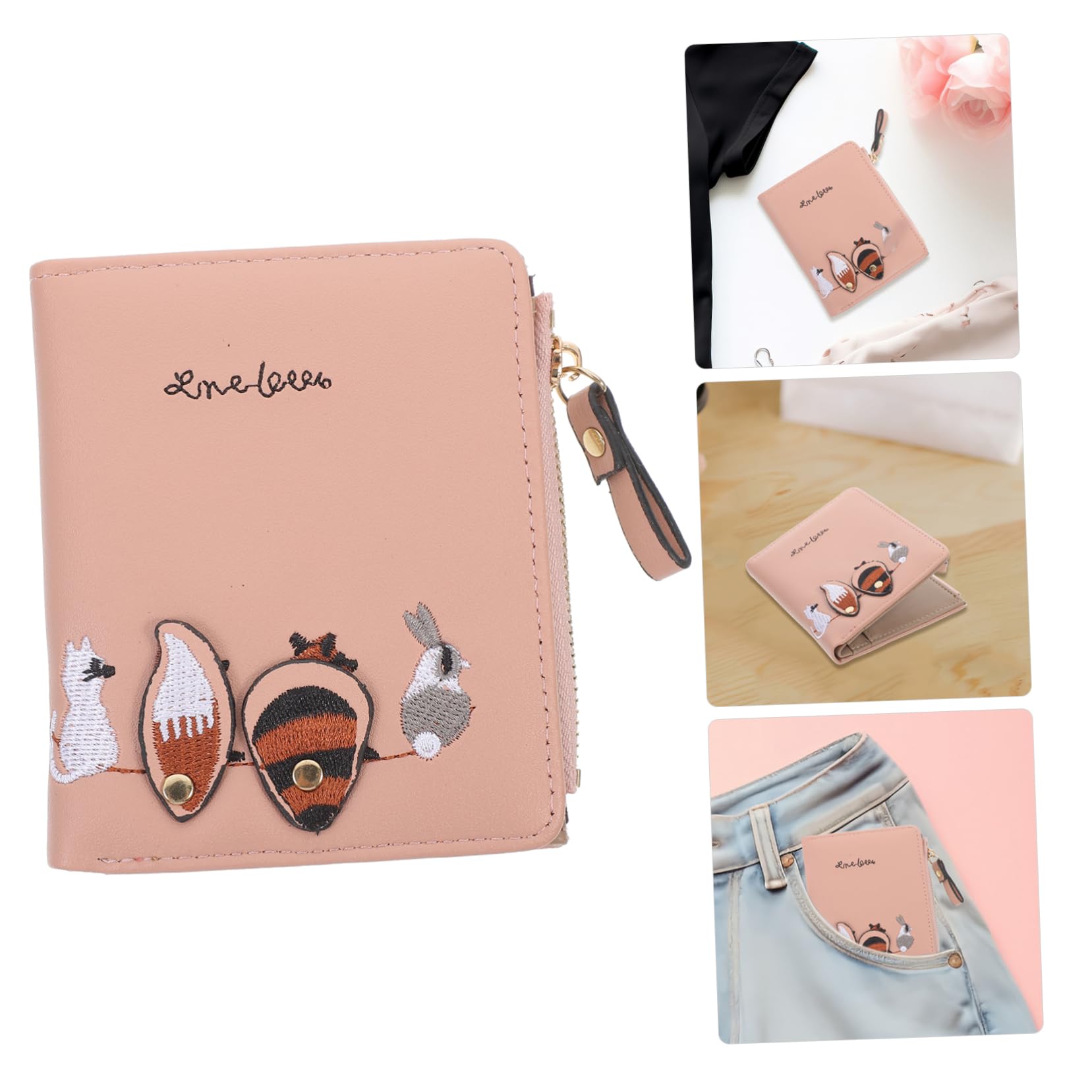 TENDYCOCO 1pc Critter Print Wallet Change Pouch Foldable Coin Purse Credit Holder Fashion Wallet Casual Women Wallet Coin Pocket Leather Women Wallet Pu Bag Short Coin Pouch