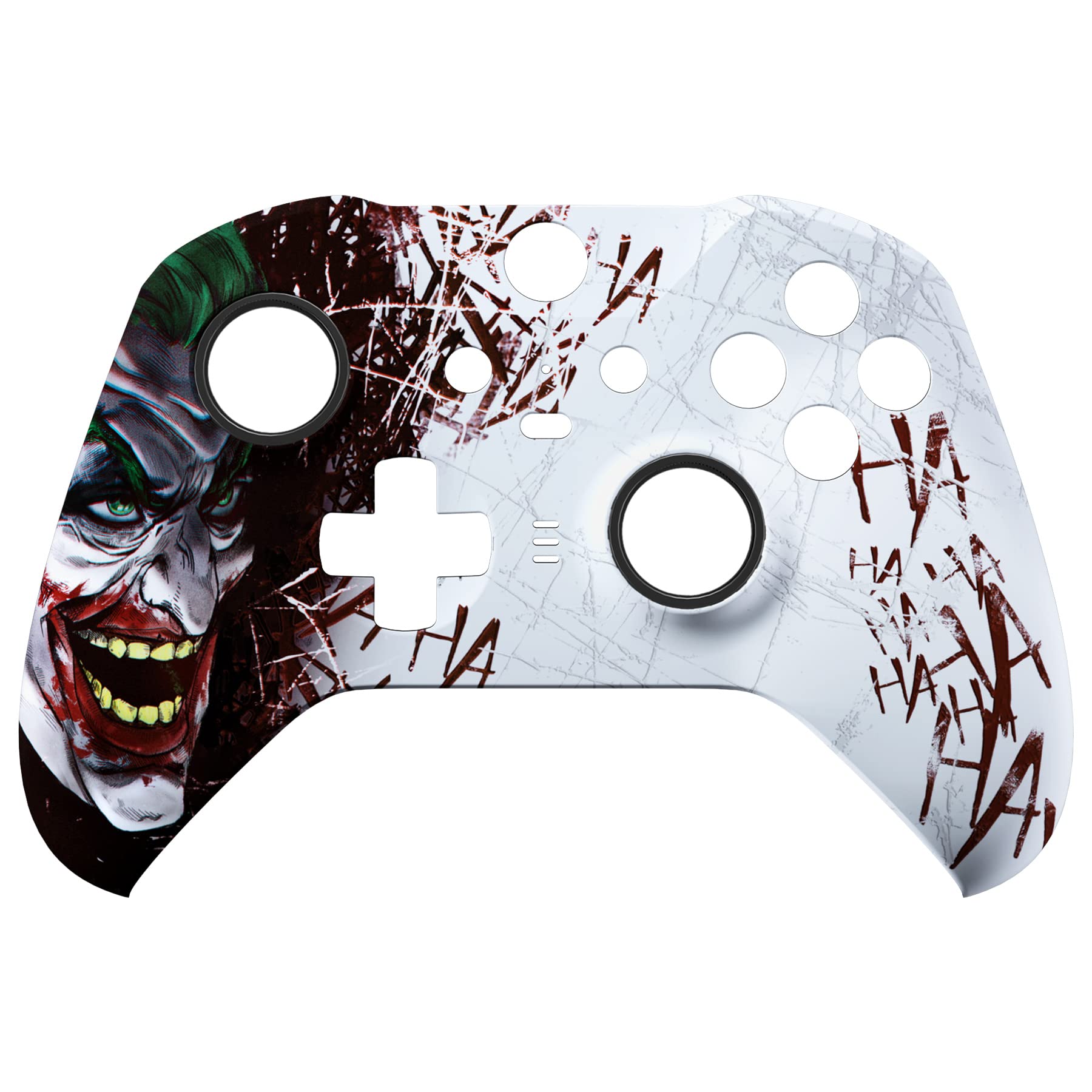 eXtremeRate Clown Hahaha Replacement Faceplate Cover for Xbox One Elite Controller Series 2 (Model 1797), Soft Touch Front Housing Shell Case & Accent Rings for Xbox Elite Series 2 Core Controller