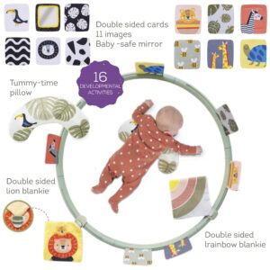 Taf Toys Tummy Time Support for Newborns & Babies, Developmental Activity Center with Detachable Pillow & Toys Encourage Baby’s Senses Development, Fine & Gross Motor Skills & Eye-Hand Coordination