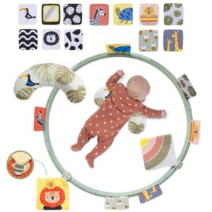 Taf Toys Tummy Time Support for Newborns & Babies, Developmental Activity Center with Detachable Pillow & Toys Encourage Baby’s Senses Development, Fine & Gross Motor Skills & Eye-Hand Coordination