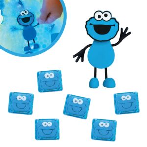 glo pals x sesame street cookie monster water-activated bath toy with 6 reusable light-up cubes for sensory play