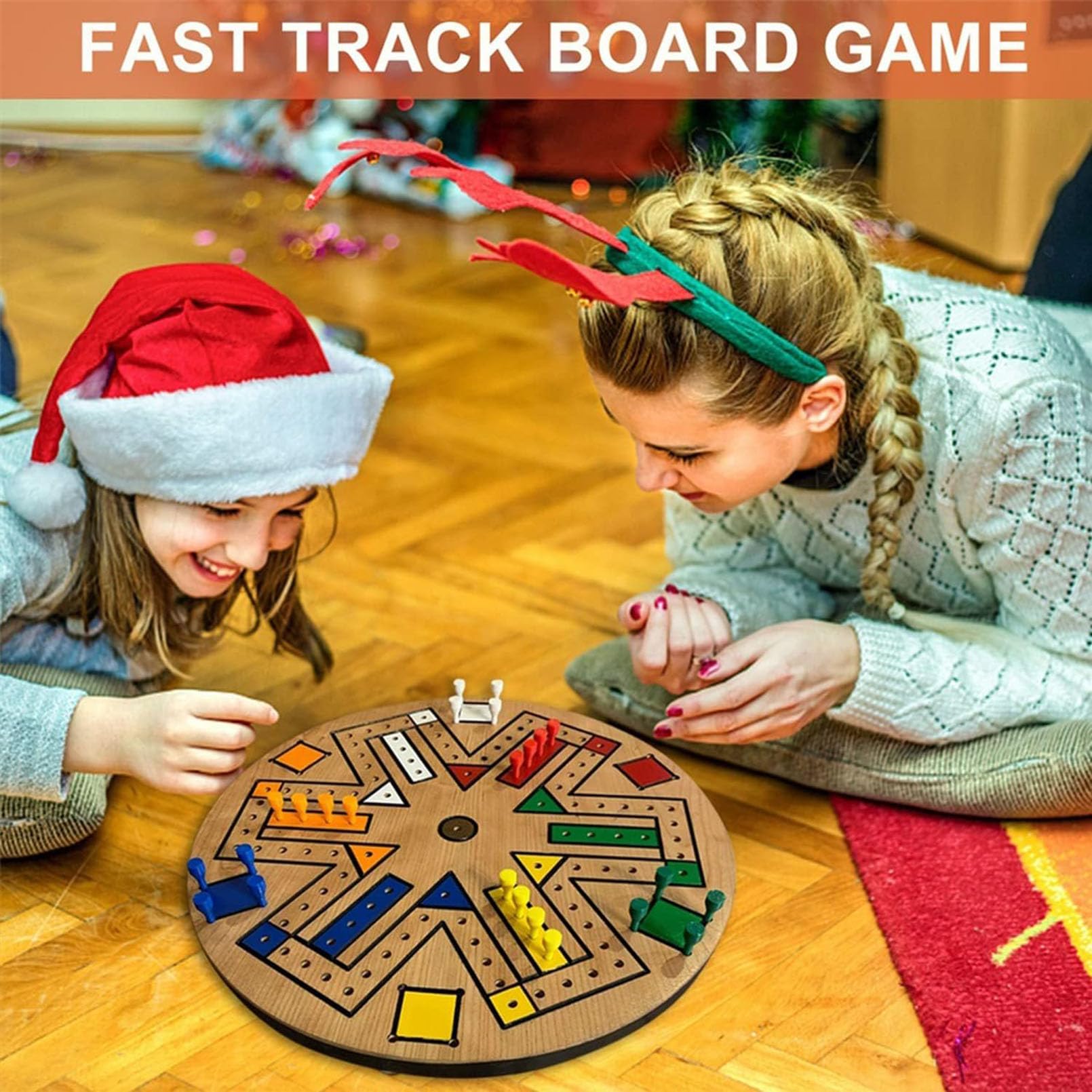 Fast Track Board Games - Family Board Game for 3-6 Players, 6 Colors, 24 Chess Pieces, Suitable for Family, Friends, and Kids()