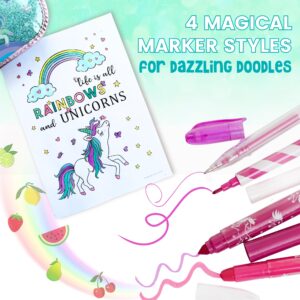 Amitié Lane Unicorn Craft Stationery Set - Scented Markers Set And DIY Journal Scrapbook Kit - Easy DIY Kids Arts and Crafts Kits - Girls Toys and Birthday Gifts for Kids Age 4-12