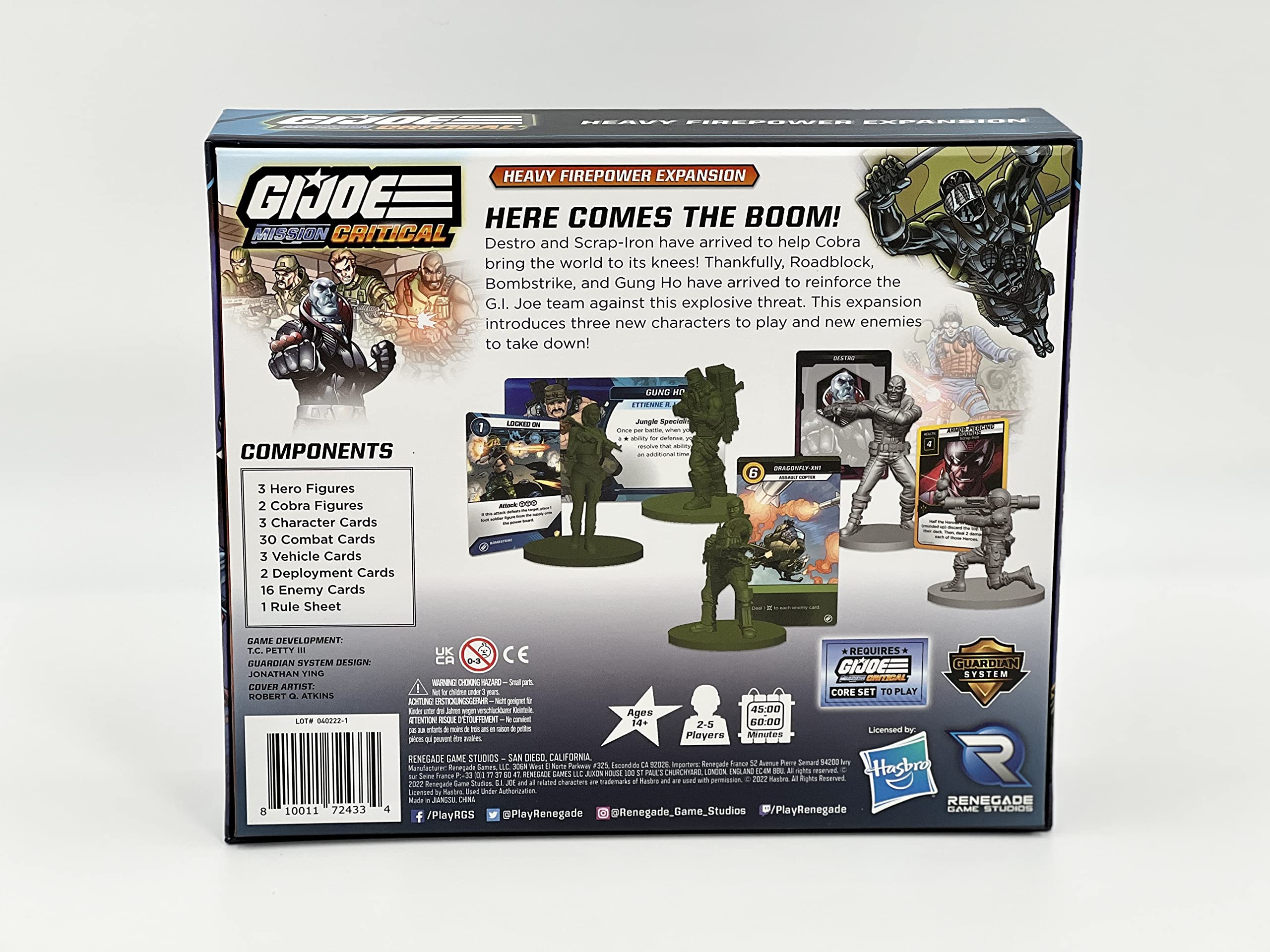 Renegade Games Studios G.I. Joe Mission Critical: Heavy Firepower Expansion - Cooperative Board Game, Role Playing Game, Renegade Game Studios, Ages 14+, 2-5 Players, 45-60 Minute Playing Time