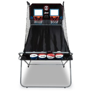 pop-a-shot official dual shot sport arcade basketball game (black and blue)