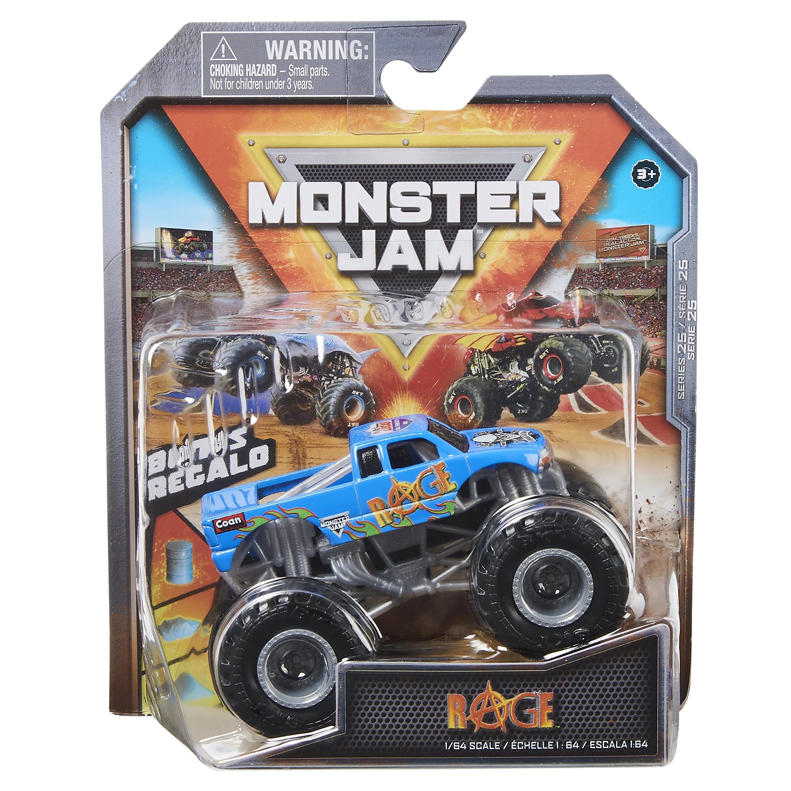 Monster Jam 2022 Spin Master 1:64 Diecast Truck with Bonus Accessory: Arena Favorites Rage