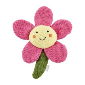 mud pie kids pink flower rattle