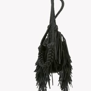 Women Fringe Tassel Crossbody Bag Hippie Boho Leather Shoulder Bag Vintage Western Cowgirl Purse Country Concert Outfits (Black,One Size)