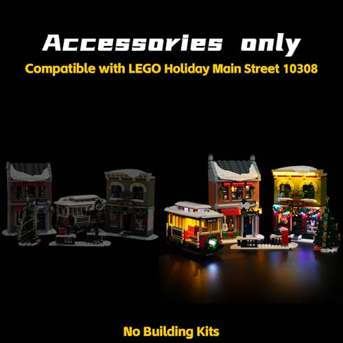 BrickBling LED Light Compatible with Lego 10308 Holiday Main Street Building Set Creative Lights, Gift Idea Compatible with Lego Fans (Without Model)