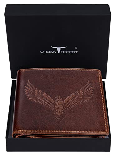 URBAN FOREST Zeus Leather Wallet & Accessory Set for Men, Caramel Brown, Casual