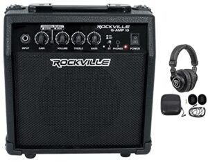 rockville g-amp 10w guitar amplifier amp w/bluetooth+clean/distortion+headphones