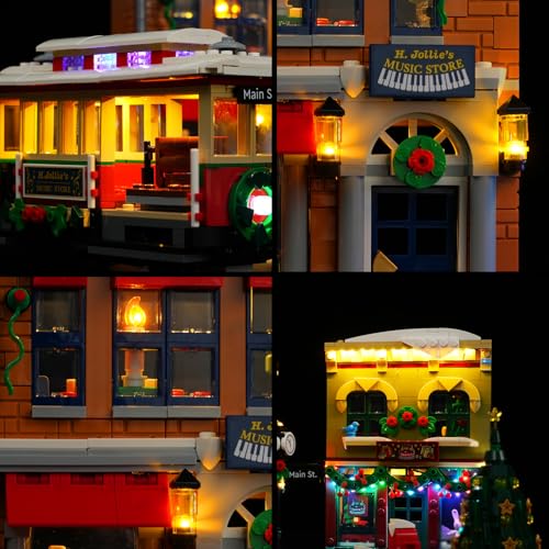 BrickBling LED Light Compatible with Lego 10308 Holiday Main Street Building Set Creative Lights, Gift Idea Compatible with Lego Fans (Without Model)