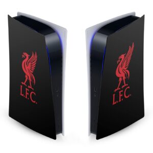 head case designs officially licensed liverpool football club liver bird red on black art vinyl faceplate sticker gaming skin decal cover compatible with sony playstation 5 ps5 digital edition console