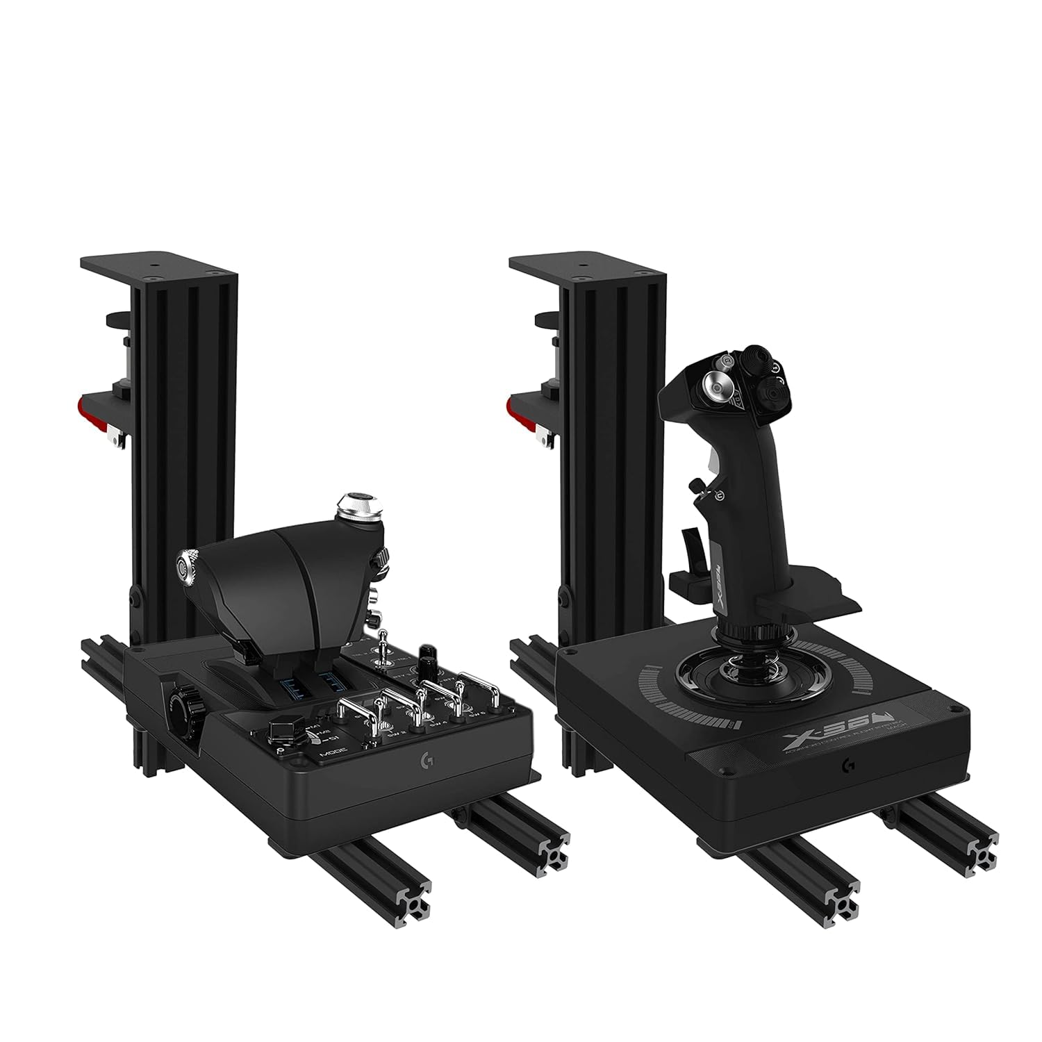 Easyget 2 Set The Desk Mount for The Flight Sim Game Joystick, Throttle and Hotas Systems Compatible with Logitech X56, X52, X52 Pro Hotas, Thrustmaster HOTAS Warthog, T-Flight, T.16000M,TCA and More