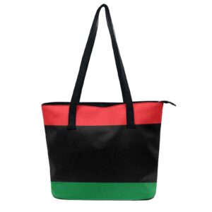 Women's Stylish Black Lives Matter Flag African American Flag Waterproof Tote Bag Casual Travel Shoulder Beach Bags Work Bag PU Leather Tote Handbags with Zipper