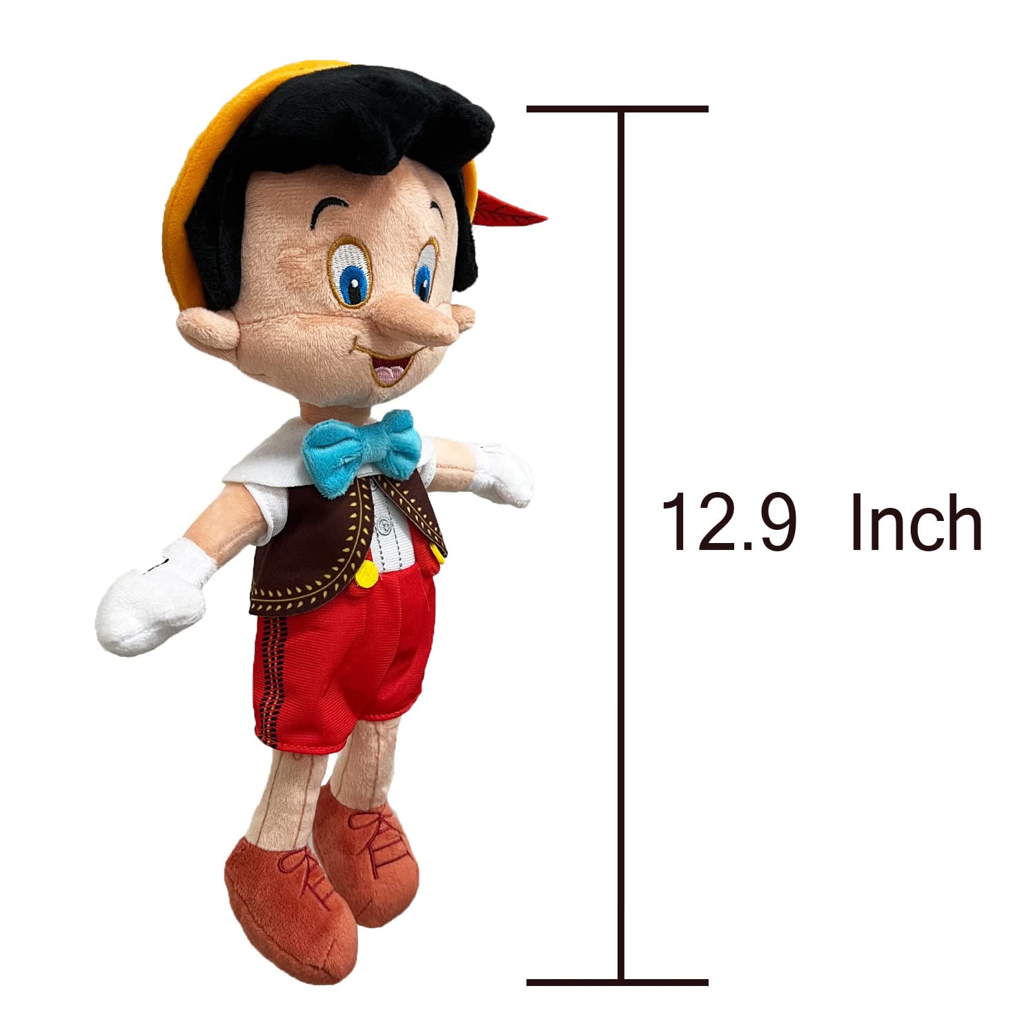 AZ-ONANZO Pinocchio Plush Toys, 12.9 Inch Cute Stuffed Boy and Girl Plush Dolls for Birthday Christmas