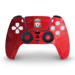 Head Case Designs Officially Licensed Liverpool Football Club Crest Red Geometric Art Vinyl Faceplate Gaming Skin Decal Compatible With Sony PlayStation 5 PS5 Disc Console & DualSense Controller