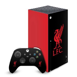 head case designs officially licensed liverpool football club liver bird red on black art vinyl sticker gaming skin decal cover compatible with xbox series x console and controller bundle