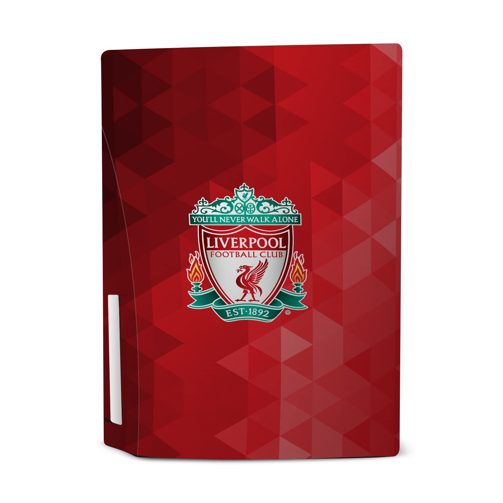 Head Case Designs Officially Licensed Liverpool Football Club Crest Red Geometric Art Vinyl Faceplate Gaming Skin Decal Compatible With Sony PlayStation 5 PS5 Disc Console & DualSense Controller