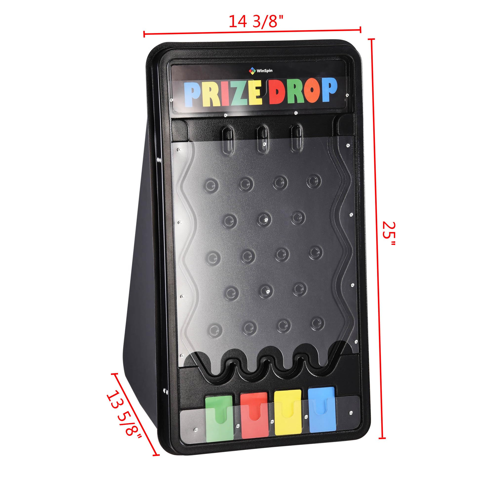 25" Mini Prize Drop Boards Table-top Game with 8 Pucks 4 Slots Reusable Carnival Party Holiday Activity Develop Intellect US Delivery (25"x14")