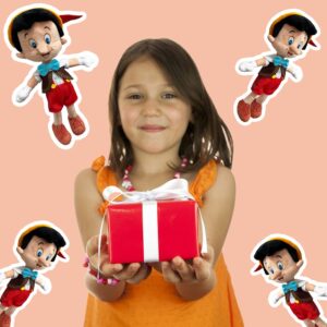 AZ-ONANZO Pinocchio Plush Toys, 12.9 Inch Cute Stuffed Boy and Girl Plush Dolls for Birthday Christmas