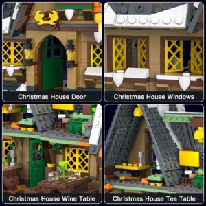 Mould King Christmas Cottage House Alone Building Sets Toy, STEM Project Educational Building Kit Toys, Holiday Presents for Kids 8 9 10 11 12 13 14 Years Old(766 Pieces)