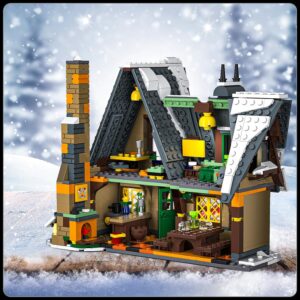 Mould King Christmas Cottage House Alone Building Sets Toy, STEM Project Educational Building Kit Toys, Holiday Presents for Kids 8 9 10 11 12 13 14 Years Old(766 Pieces)