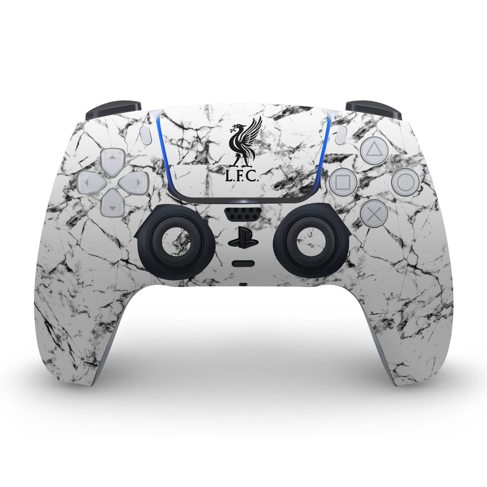 Head Case Designs Officially Licensed Liverpool Football Club Black Liverbird Marble Art Vinyl Faceplate Gaming Skin Decal Compatible With Sony PlayStation 5 PS5 Digital Console & DualSense Controller