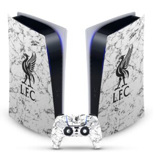 Head Case Designs Officially Licensed Liverpool Football Club Black Liverbird Marble Art Vinyl Faceplate Gaming Skin Decal Compatible With Sony PlayStation 5 PS5 Digital Console & DualSense Controller