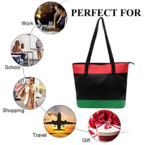 Women's Stylish Black Lives Matter Flag African American Flag Waterproof Tote Bag Casual Travel Shoulder Beach Bags Work Bag PU Leather Tote Handbags with Zipper