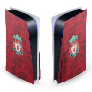 head case designs officially licensed liverpool football club crest red camouflage art vinyl faceplate sticker gaming skin decal cover compatible with sony playstation 5 ps5 disc edition console