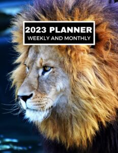 2023 planner weekly and monthly: 2023 12 month planner, lion planner 2023