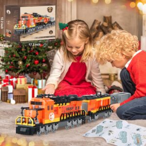 BRICK STORY City Cargo Train Building Set, BNSF Freight Trains Model, Steam Locomotive Train Building Blocks Toys, Gift Trains for Boys&Girls Kids Aged 8-14, 635 Pieces