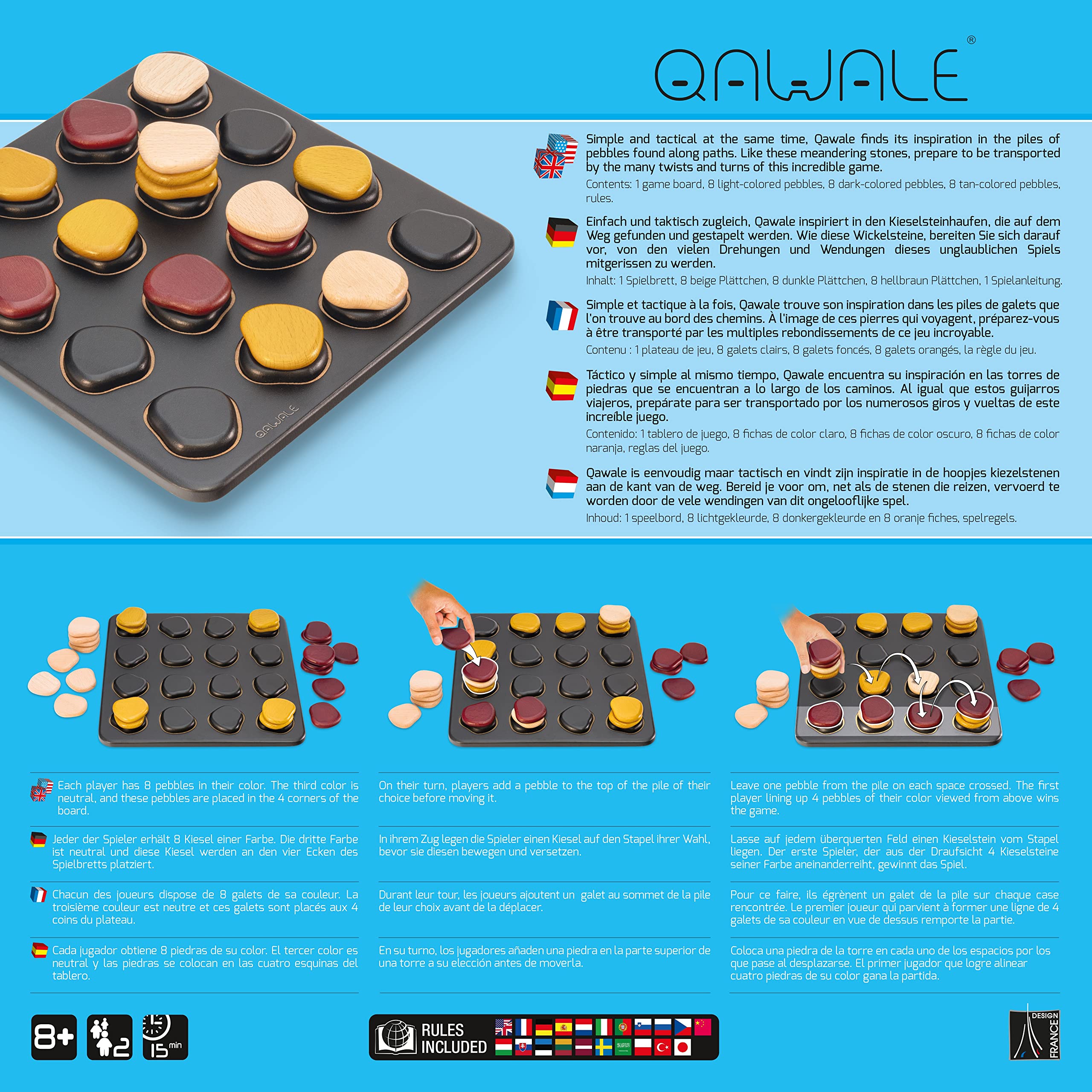 Gigamic Qawale | Abstract Strategy Game for Adults and Familes | Ages 8+ | 2 Players | 15 Minutes