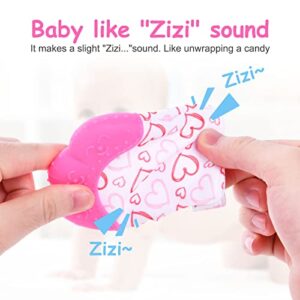 2Pack Silicone Teething Mitt, Soothing Infant Teething Mitten Pain Relief, Prevent Scratches Glove, Safe Silicone Teething Toys for 0-12 Months