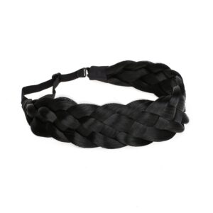 vowyore Synthetic Hair Braided Headband Classic Chunky Wide Plaited Braids Elastic Stretch Hairpiece Women Girl Beauty accessory