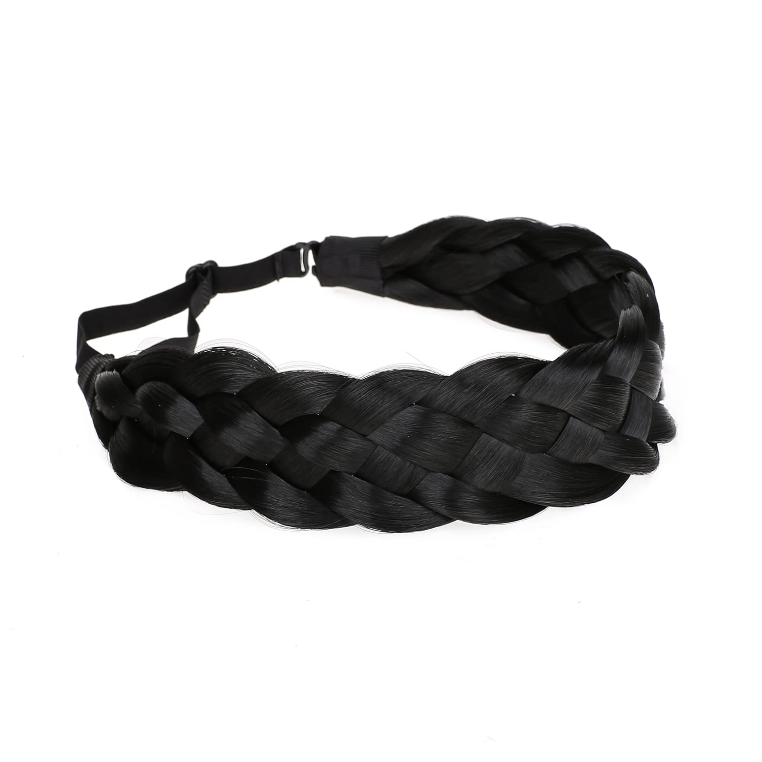 vowyore Synthetic Hair Braided Headband Classic Chunky Wide Plaited Braids Elastic Stretch Hairpiece Women Girl Beauty accessory