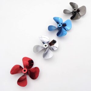 【Remote Control Toy Parts】 1PC RC Boat Metal Propeller 4-Blades 4mm Shaft Right Left Hand 55mm Prop for RC Boat -Environmentally Friendly Materials (Color : 1PC Red Right Hand)