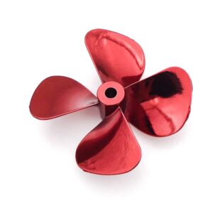 【remote control toy parts】 1pc rc boat metal propeller 4-blades 4mm shaft right left hand 55mm prop for rc boat -environmentally friendly materials (color : 1pc red right hand)