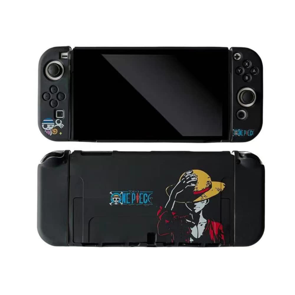 ENFILY Cute One Piece Case Compatible with Nintendo Switch OLED, Dockable Case Cover, Ergonomic Soft TPU Grip Case for Joycon, Sparkle Skin Set